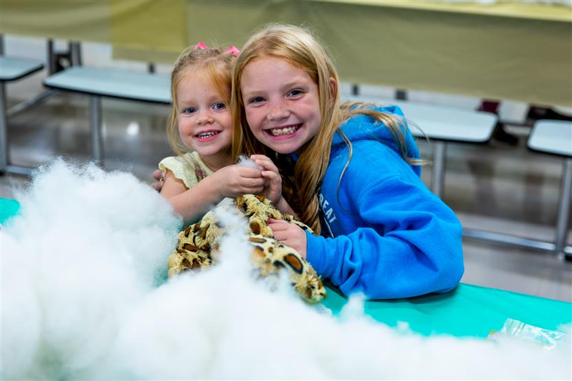 Students build a cheetah at a community event